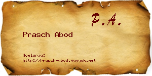 Prasch Abod névjegykártya